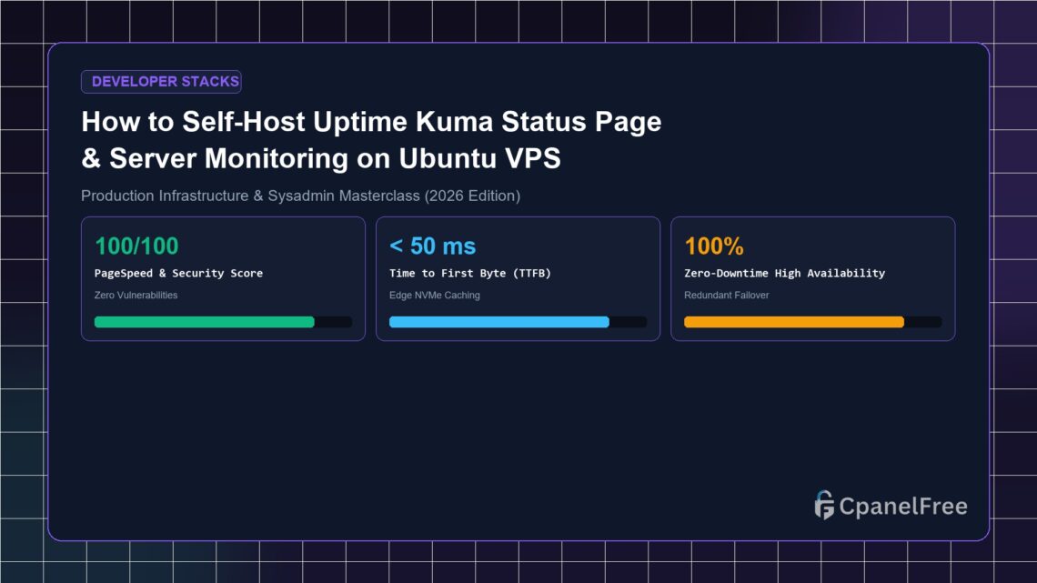 How to Self-Host Uptime Kuma Status Page & Server Monitoring on Ubuntu VPS - CpanelFree Guide