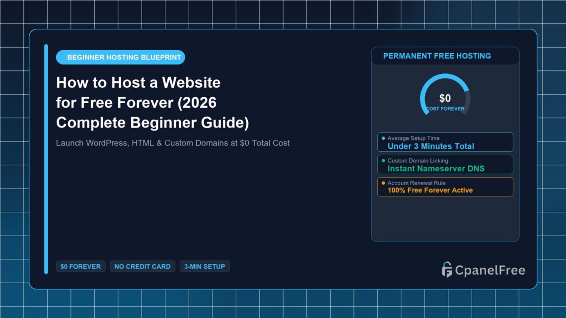 How to Host a Website for Free Forever (2026 Complete Beginner Guide) - CpanelFree Guide