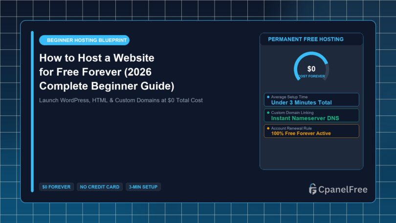 How to Host a Website for Free Forever (2026 Complete Beginner Guide) - CpanelFree Guide