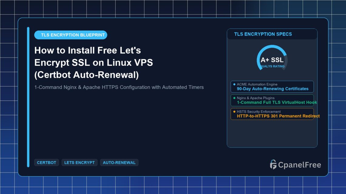 How to Install Free Let's Encrypt SSL on Linux VPS (Certbot Auto-Renewal) - CpanelFree Guide