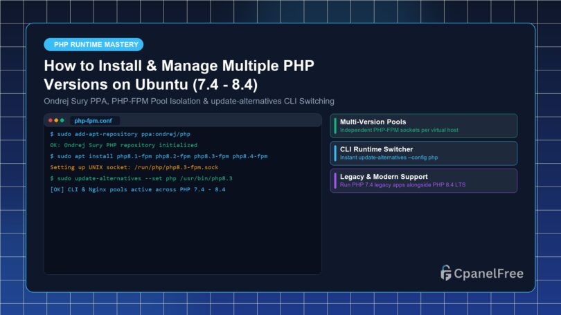 How to Install & Manage Multiple PHP Versions on Ubuntu (7.4 - 8.4) - CpanelFree Guide