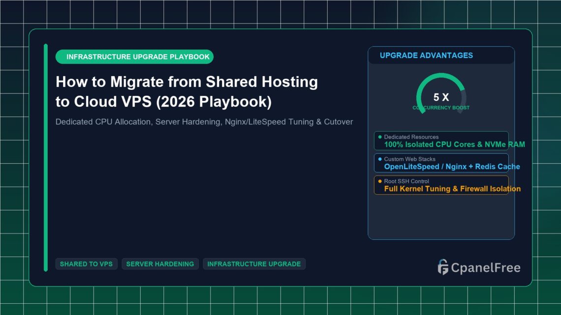 How to Migrate from Shared Hosting to Cloud VPS (2026 Playbook) - CpanelFree Guide