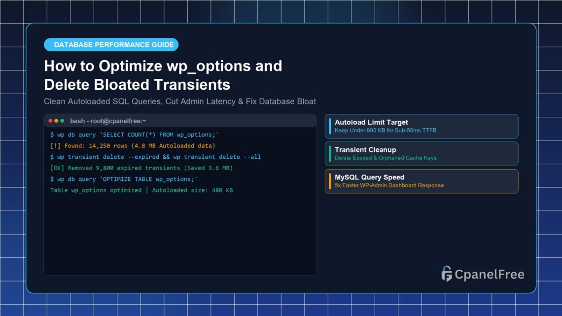 How to Optimize wp_options and Delete Bloated Transients - CpanelFree Guide