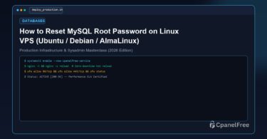 How to Reset MySQL Root Password on Linux VPS (Ubuntu / Debian / AlmaLinux) - CpanelFree Guide