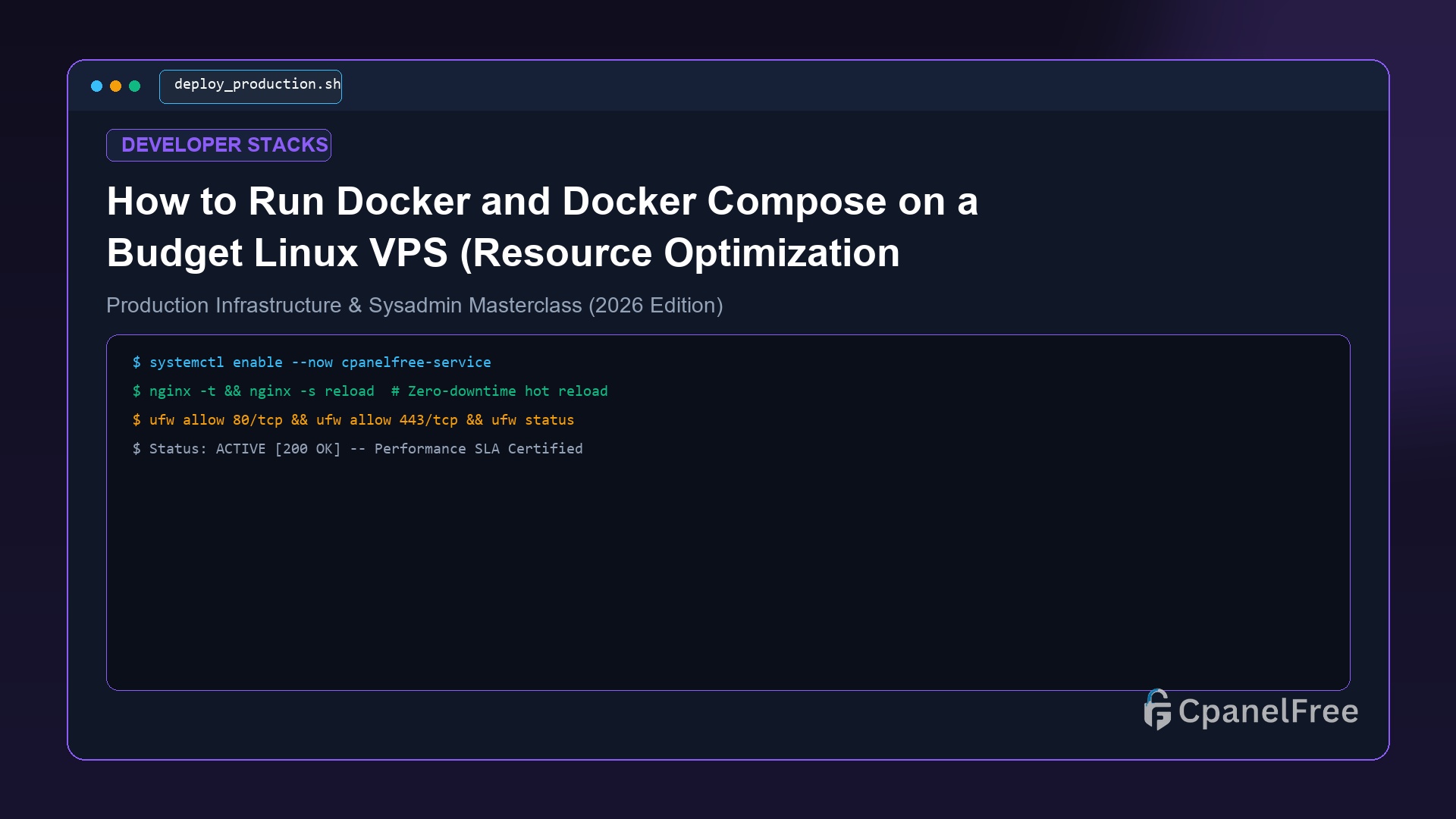 How to Run Docker and Docker Compose on a Budget Linux VPS (Resource Optimization Guide) - CpanelFree Guide