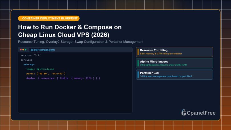 How to Run Docker & Compose on Cheap Linux Cloud VPS (2026) - CpanelFree Guide