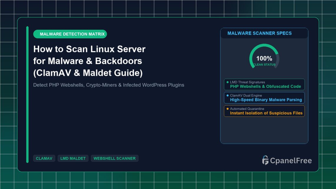 How to Scan Linux Server for Malware & Backdoors (ClamAV & Maldet Guide) - CpanelFree Guide
