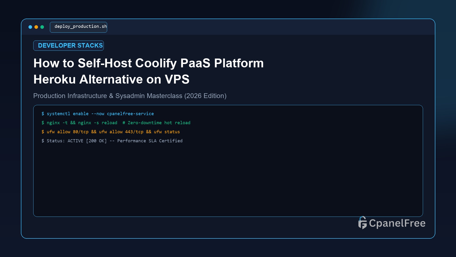 How to Self-Host Coolify PaaS Platform Heroku Alternative on VPS - CpanelFree Guide