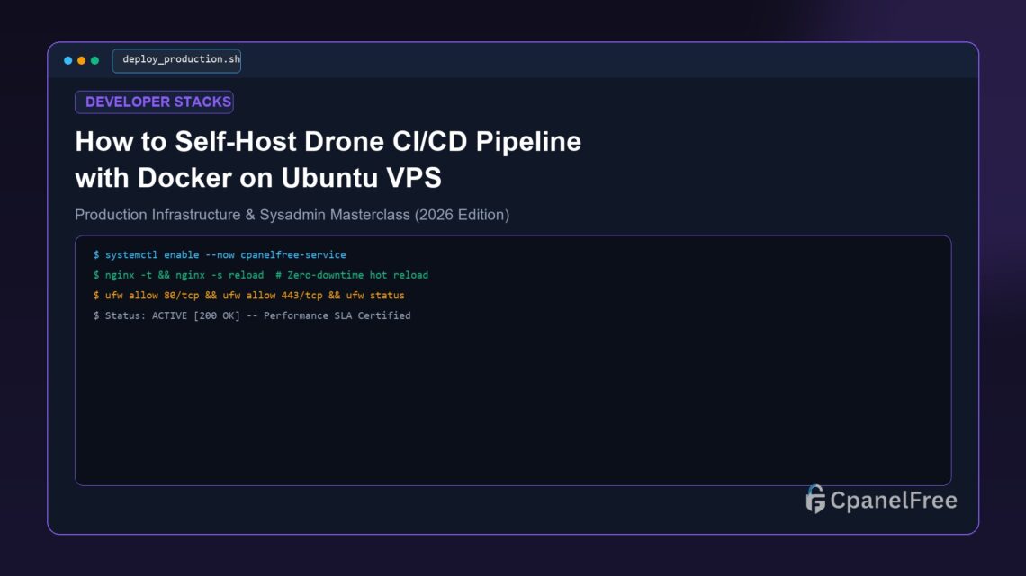 How to Self-Host Drone CI/CD Pipeline with Docker on Ubuntu VPS - CpanelFree Guide