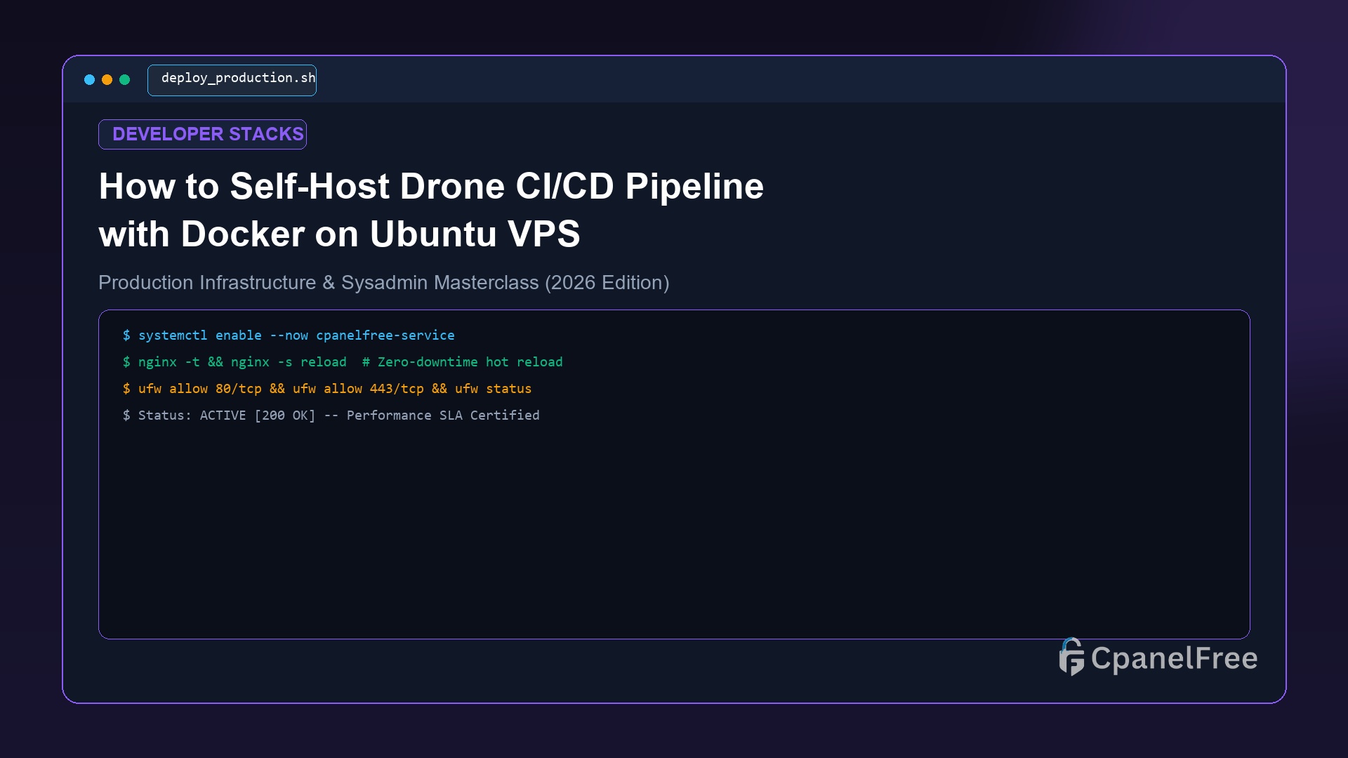 How to Self-Host Drone CI/CD Pipeline with Docker on Ubuntu VPS - CpanelFree Guide