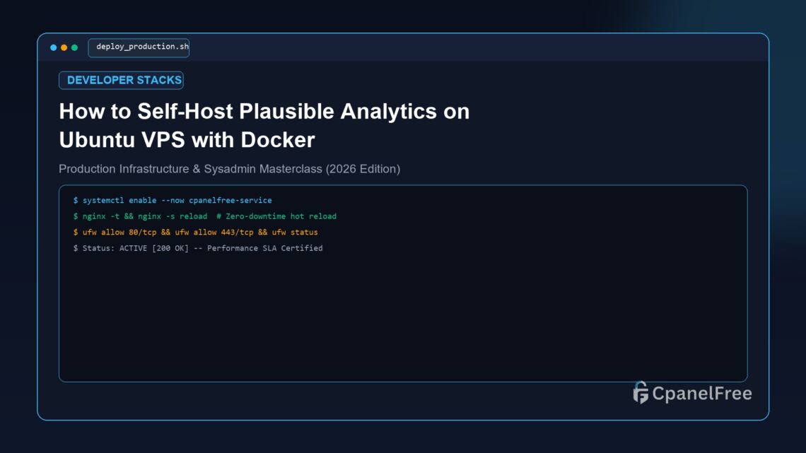 How to Self-Host Plausible Analytics on Ubuntu VPS with Docker - CpanelFree Guide