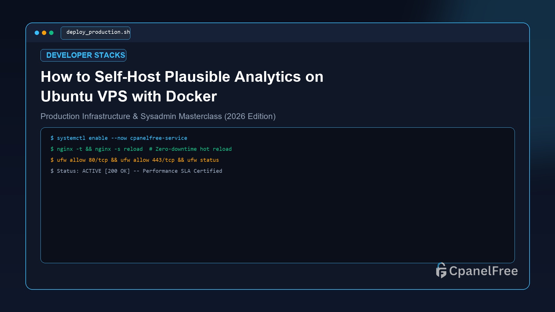 How to Self-Host Plausible Analytics on Ubuntu VPS with Docker - CpanelFree Guide