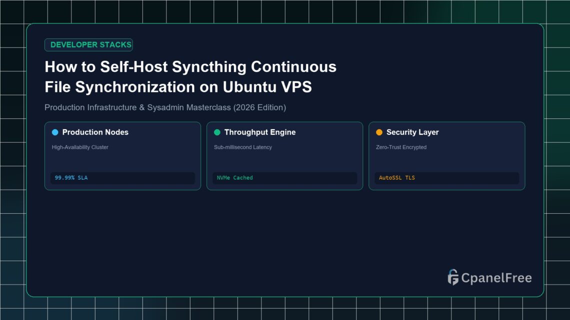 How to Self-Host Syncthing Continuous File Synchronization on Ubuntu VPS - CpanelFree Guide