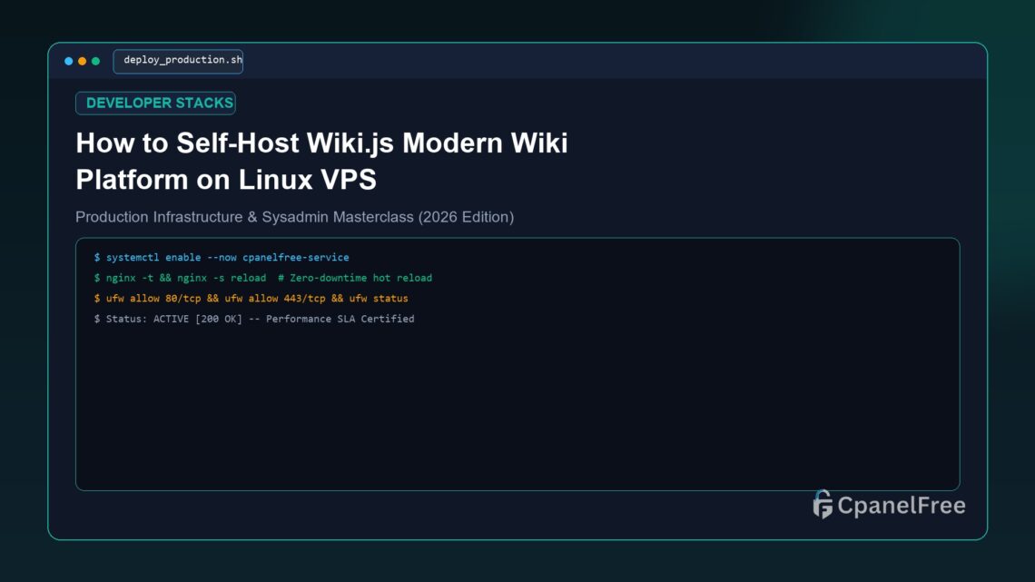 How to Self-Host Wiki.js Modern Wiki Platform on Linux VPS - CpanelFree Guide