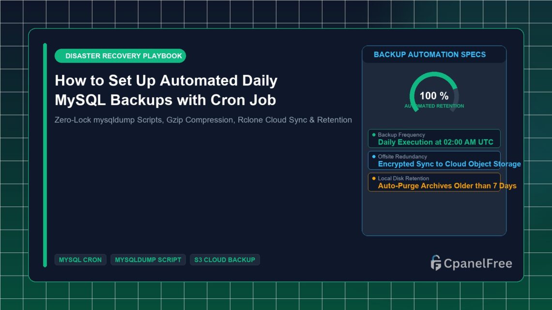 How to Set Up Automated Daily MySQL Backups with Cron Job - CpanelFree Guide