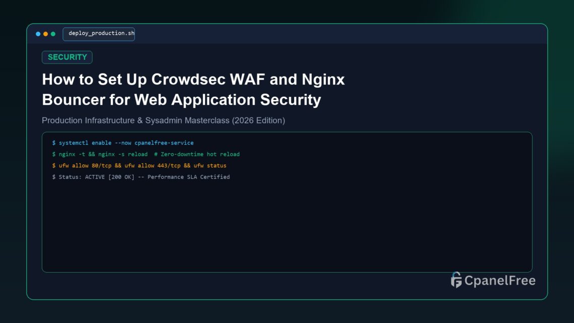 How to Set Up Crowdsec WAF and Nginx Bouncer for Web Application Security - CpanelFree Guide