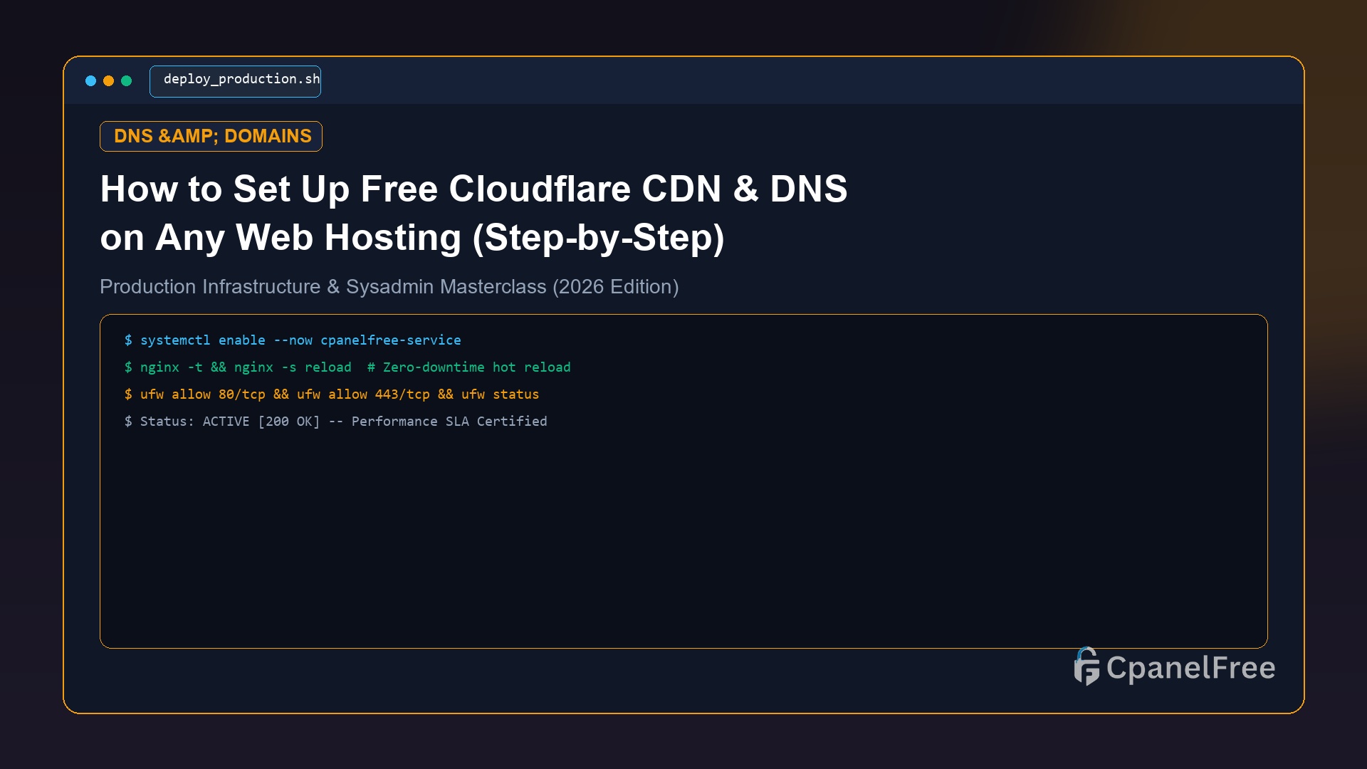 How to Set Up Free Cloudflare CDN & DNS on Any Web Hosting (Step-by-Step) - CpanelFree Guide
