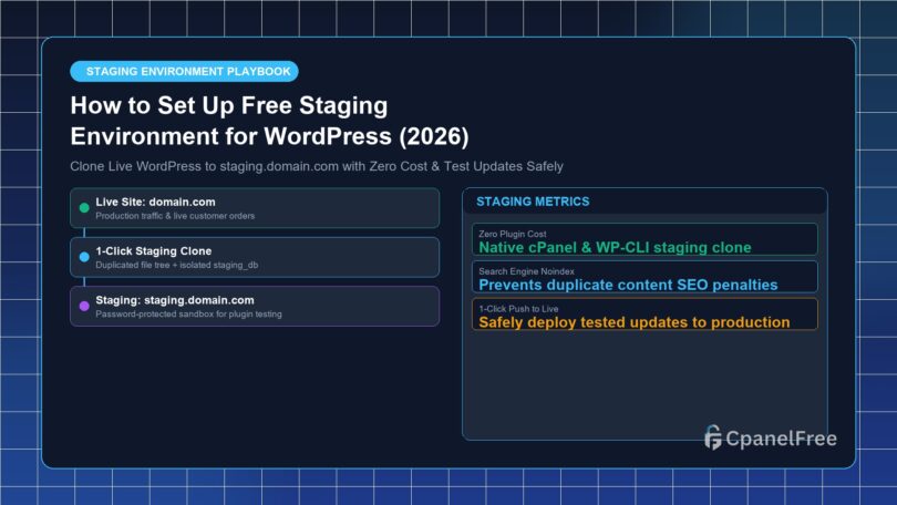 How to Set Up Free Staging Environment for WordPress (2026) - CpanelFree Guide