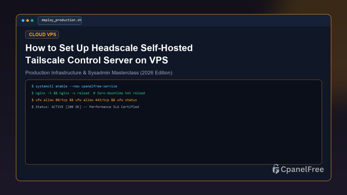 How to Set Up Headscale Self-Hosted Tailscale Control Server on VPS - CpanelFree Guide