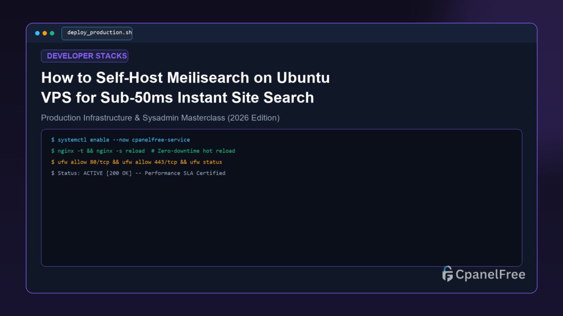 How to Self-Host Meilisearch on Ubuntu VPS for Sub-50ms Instant Site Search - CpanelFree Guide