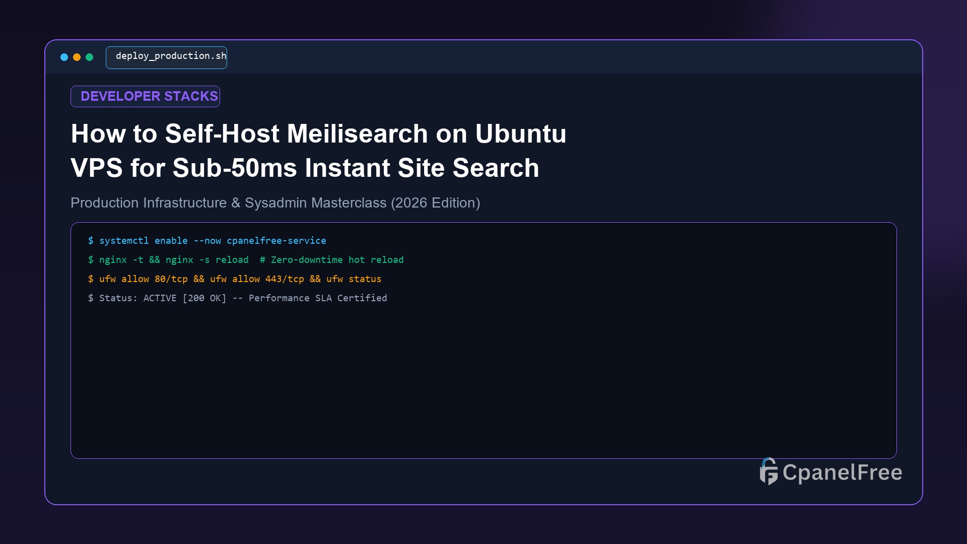 How to Self-Host Meilisearch on Ubuntu VPS for Sub-50ms Instant Site Search - CpanelFree Guide