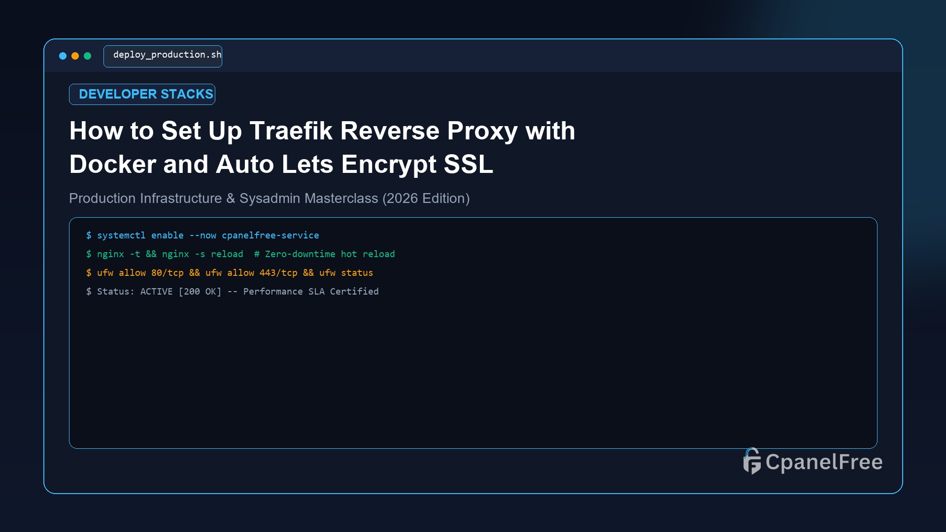 How to Set Up Traefik Reverse Proxy with Docker and Auto Lets Encrypt SSL - CpanelFree Guide