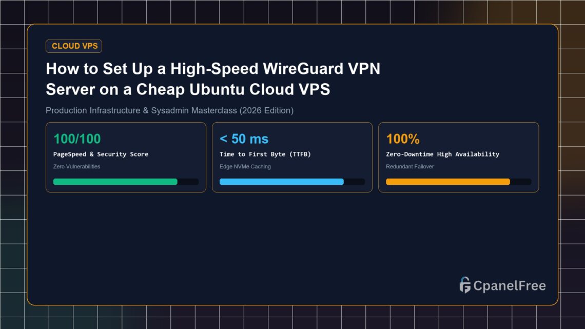 How to Set Up a High-Speed WireGuard VPN Server on a Cheap Ubuntu Cloud VPS - CpanelFree Guide