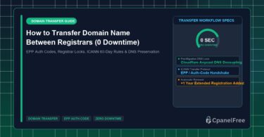 How to Transfer Domain Name Between Registrars (0 Downtime) - CpanelFree Guide