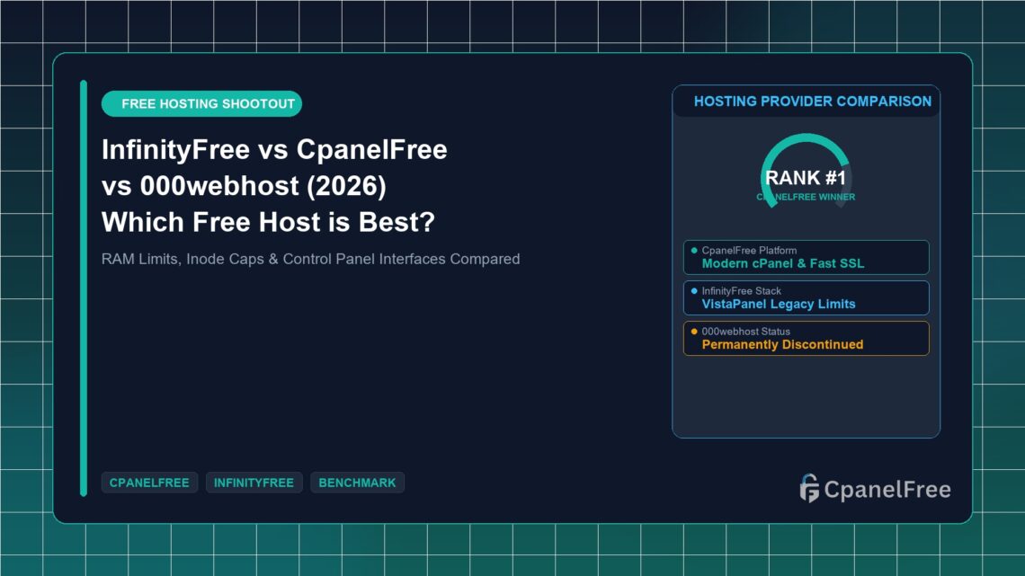 InfinityFree vs CpanelFree vs 000webhost (2026) Which Free Host is Best? - CpanelFree Guide