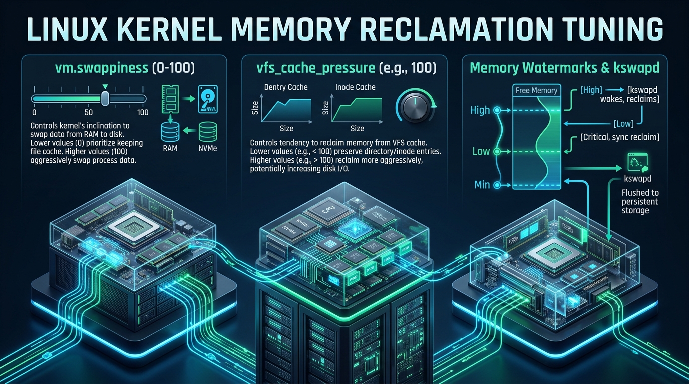 Linux Kernel Memory Reclamation Tuning: vm.swappiness, vfs_cache_pressure, and Watermarks - Linux memory reclamation tuning