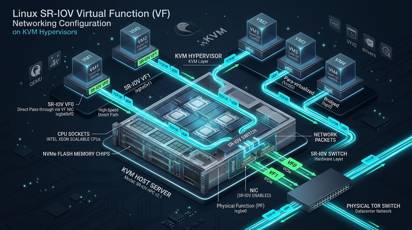 Linux SR-IOV Virtual Function Networking Configuration on KVM Hypervisors - Linux SR-IOV KVM network configuration