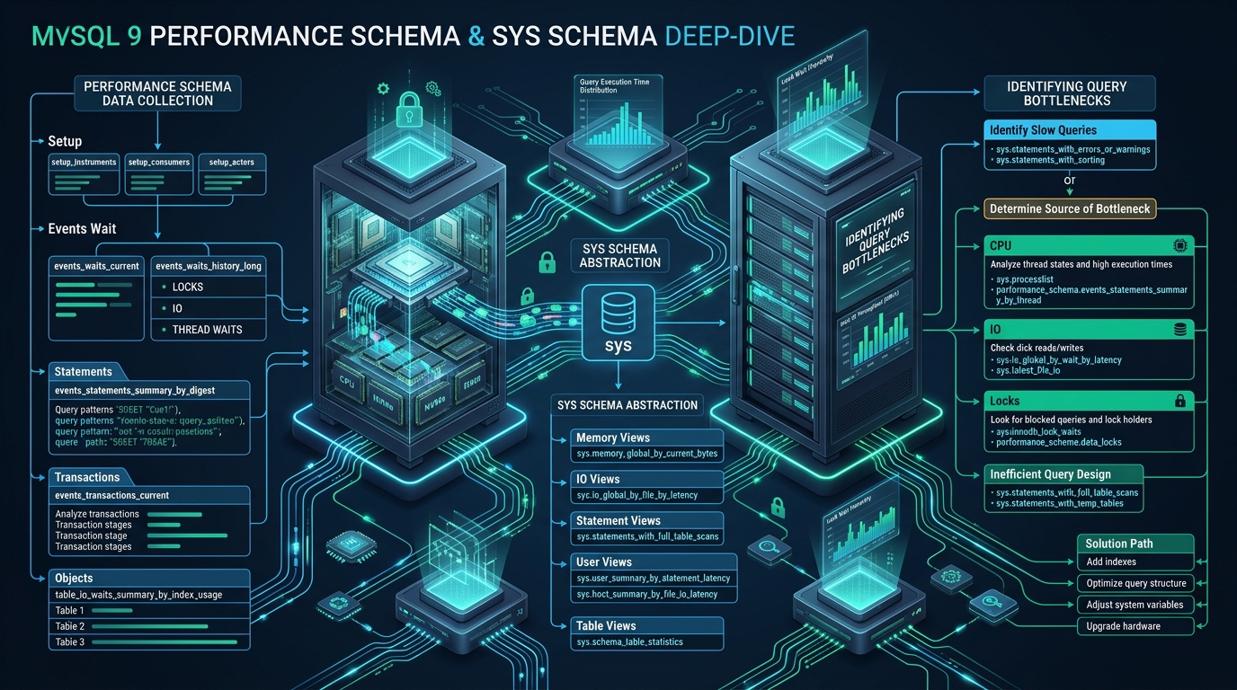 MySQL 9 Performance Schema and Sys Schema Deep-Dive: Identifying Query Bottlenecks - MySQL 9 Performance Schema tuning