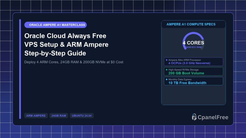 Oracle Cloud Always Free VPS Setup & ARM Ampere Step-by-Step Guide - CpanelFree Guide