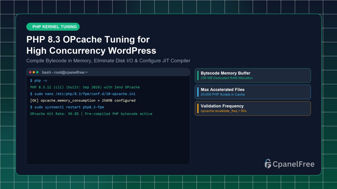 PHP 8.3 OPcache Tuning for High Concurrency WordPress - CpanelFree Guide