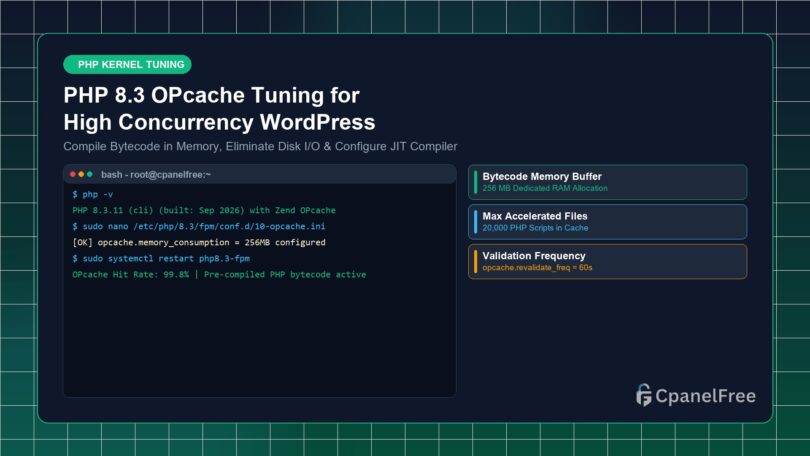 PHP 8.3 OPcache Tuning for High Concurrency WordPress - CpanelFree Guide