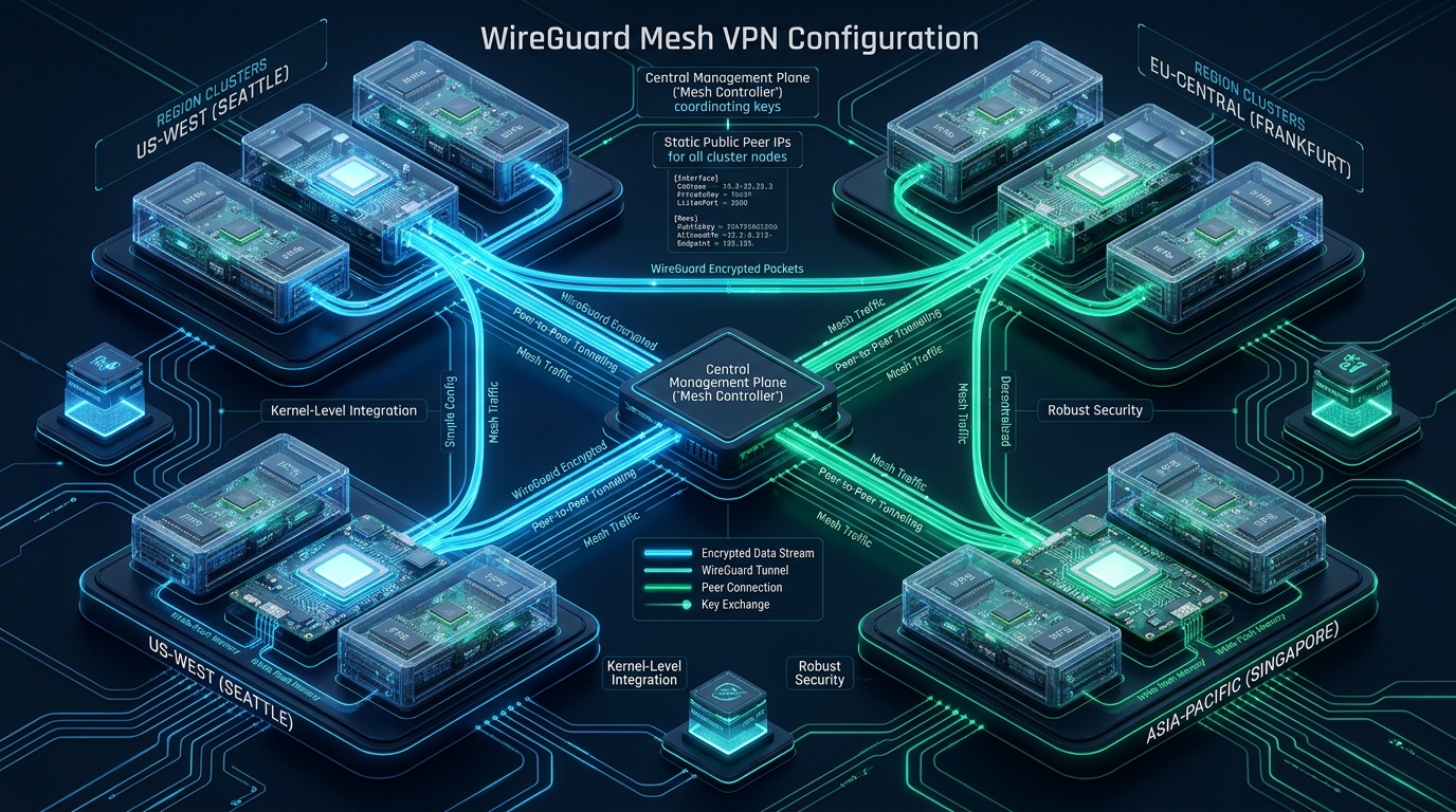 WireGuard Mesh VPN Configuration for Multi-Region Linux Cloud VPS Clusters - WireGuard mesh VPN Linux VPS