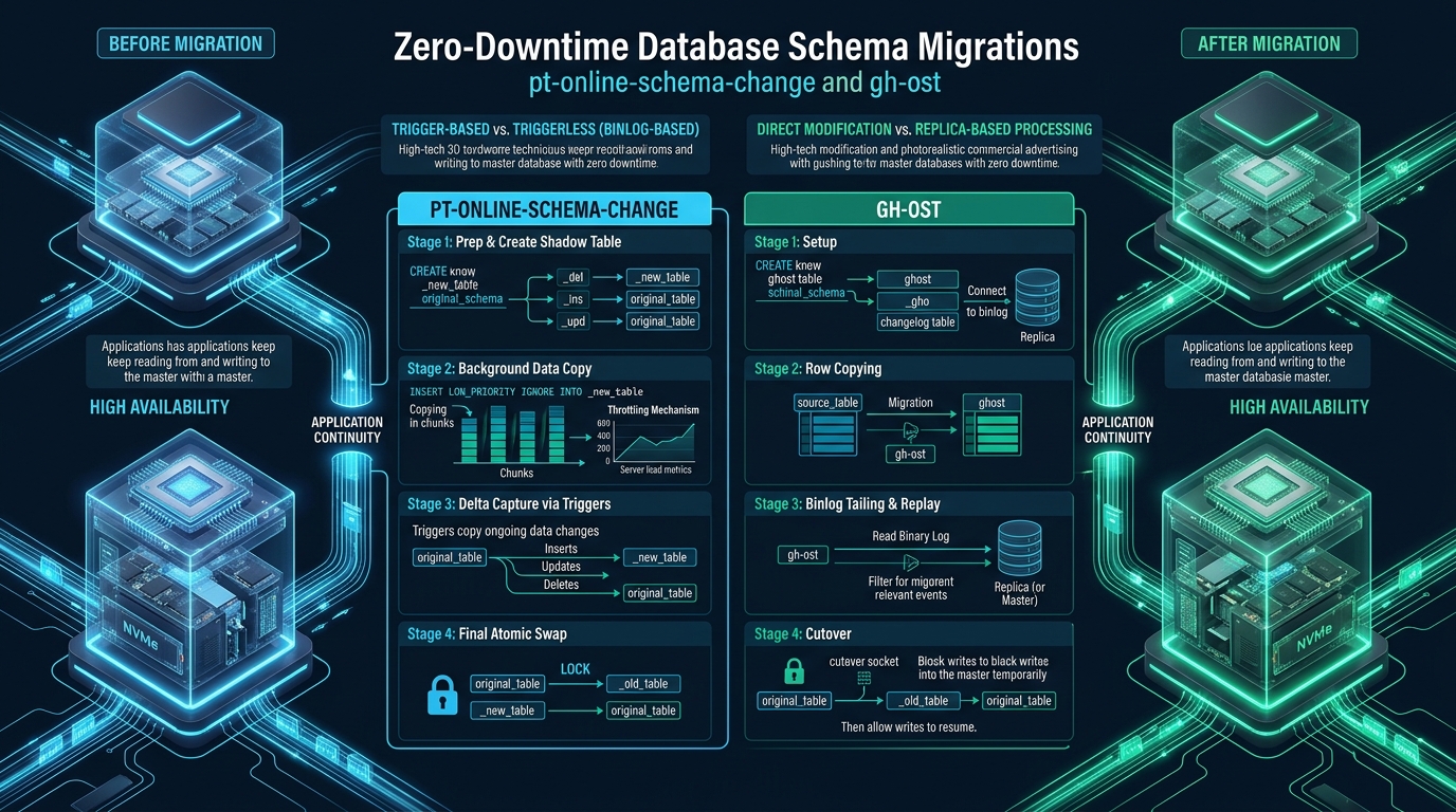 Zero-Downtime Database Schema Migrations with pt-online-schema-change and gh-ost - zero downtime schema migration gh-ost