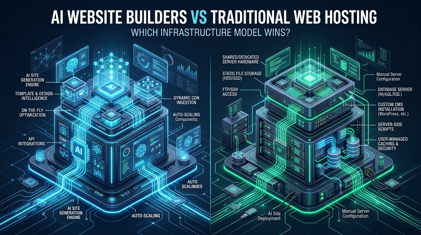 AI Website Builders vs Traditional Web Hosting: Which Infrastructure Model Wins? - ai website builders vs web hosting