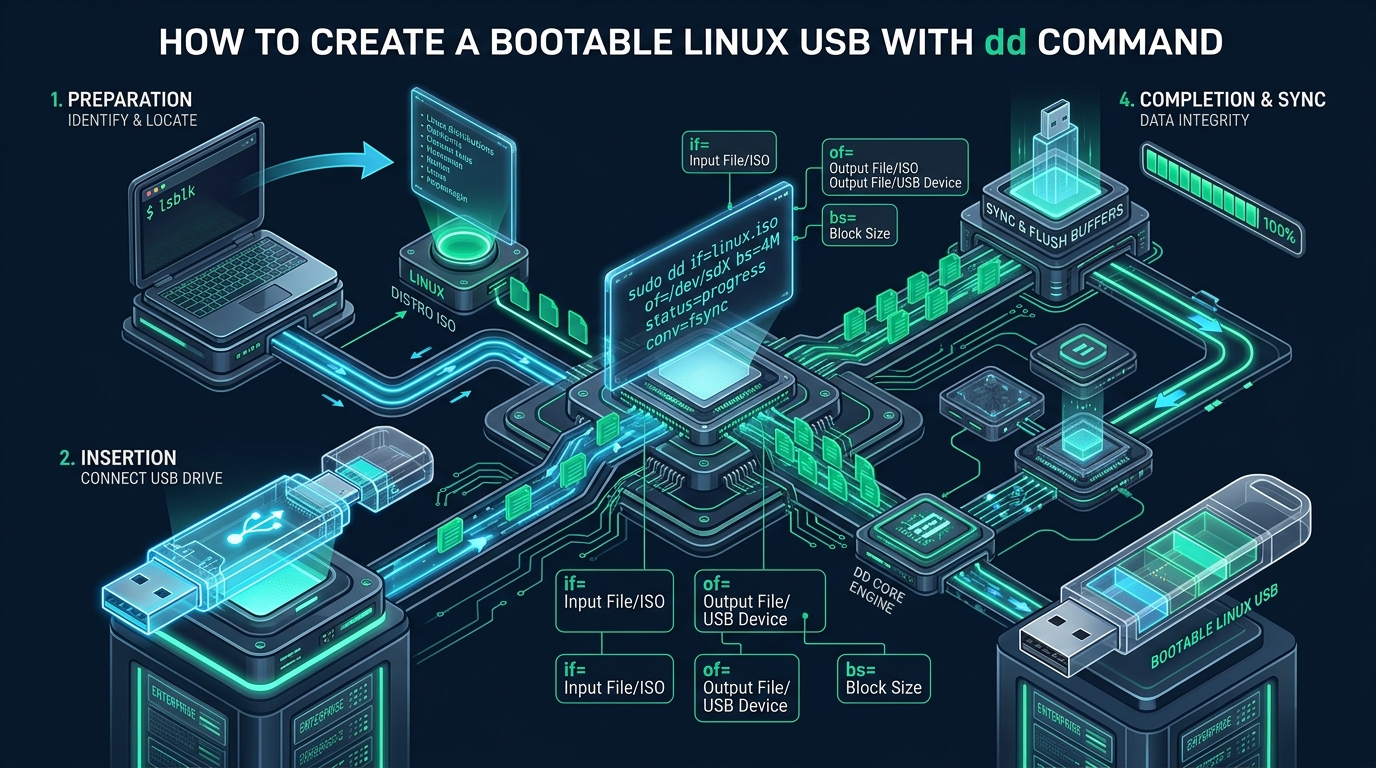 How to Create a Bootable Linux USB with dd Command - dd command bootable usb