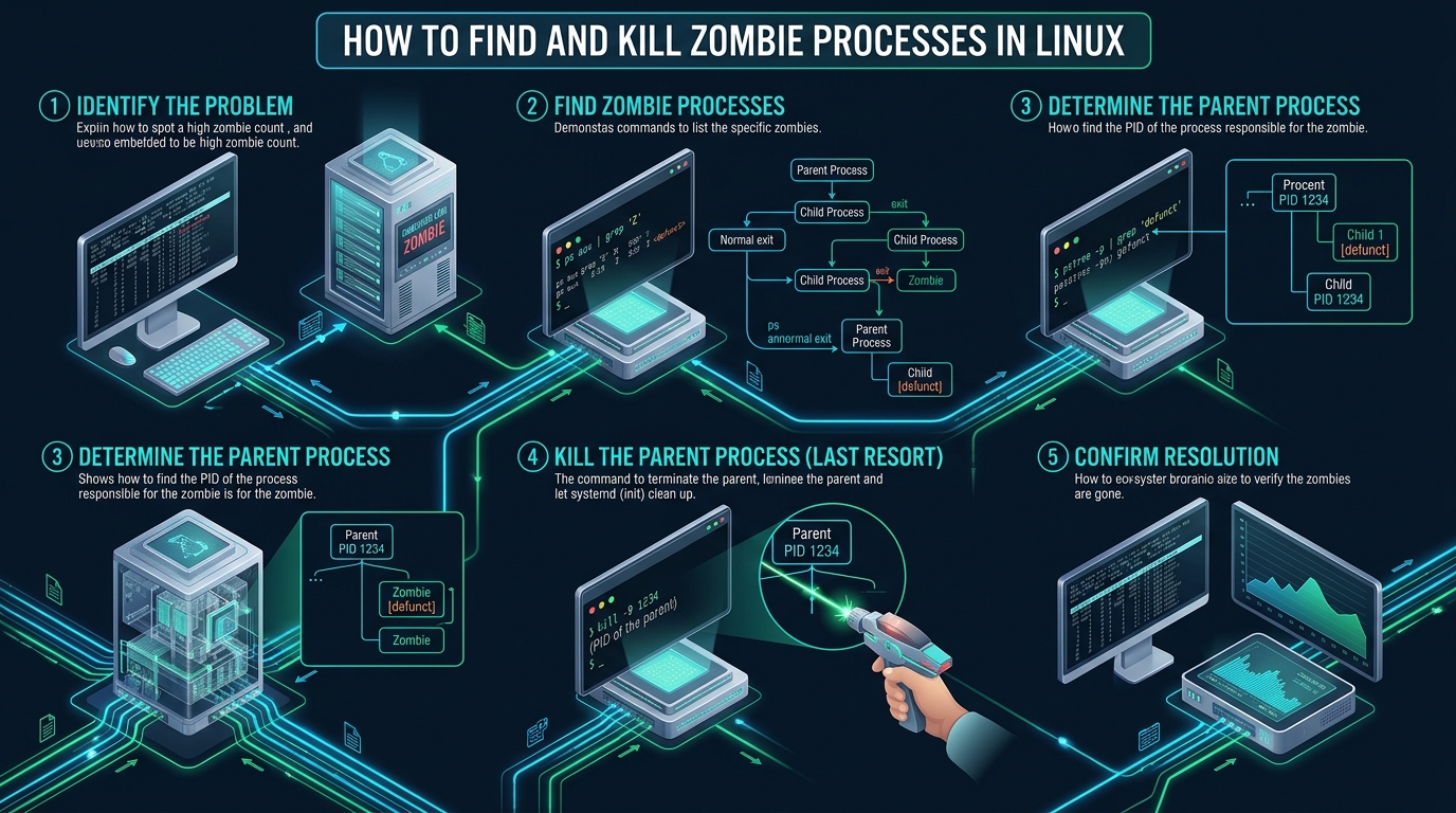 How to Find and Kill Zombie Processes in Linux - kill zombie process linux