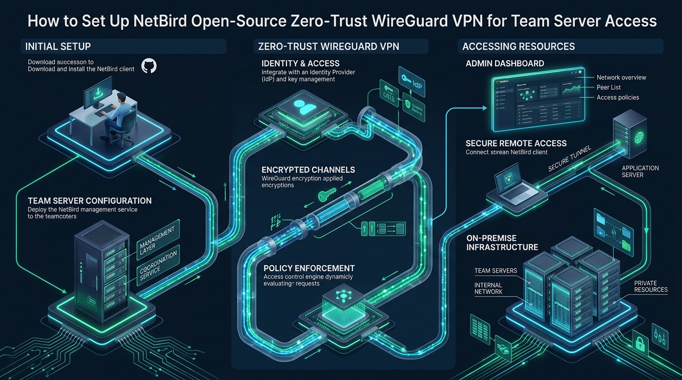 How to Set Up NetBird Open-Source Zero-Trust WireGuard VPN for Team Server Access - netbird wireguard zero-trust VPN setup