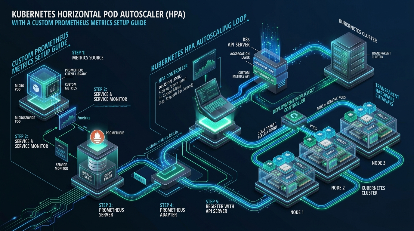 Kubernetes Horizontal Pod Autoscaler (HPA) with Custom Prometheus Metrics Setup Guide - kubernetes HPA custom metrics prometheus