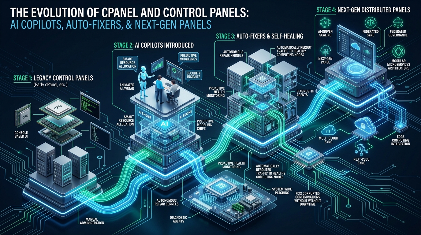 The Evolution of cPanel and Control Panels: AI Copilots, Auto-Fixers, and Next-Gen Panels - cpanel ai copilot